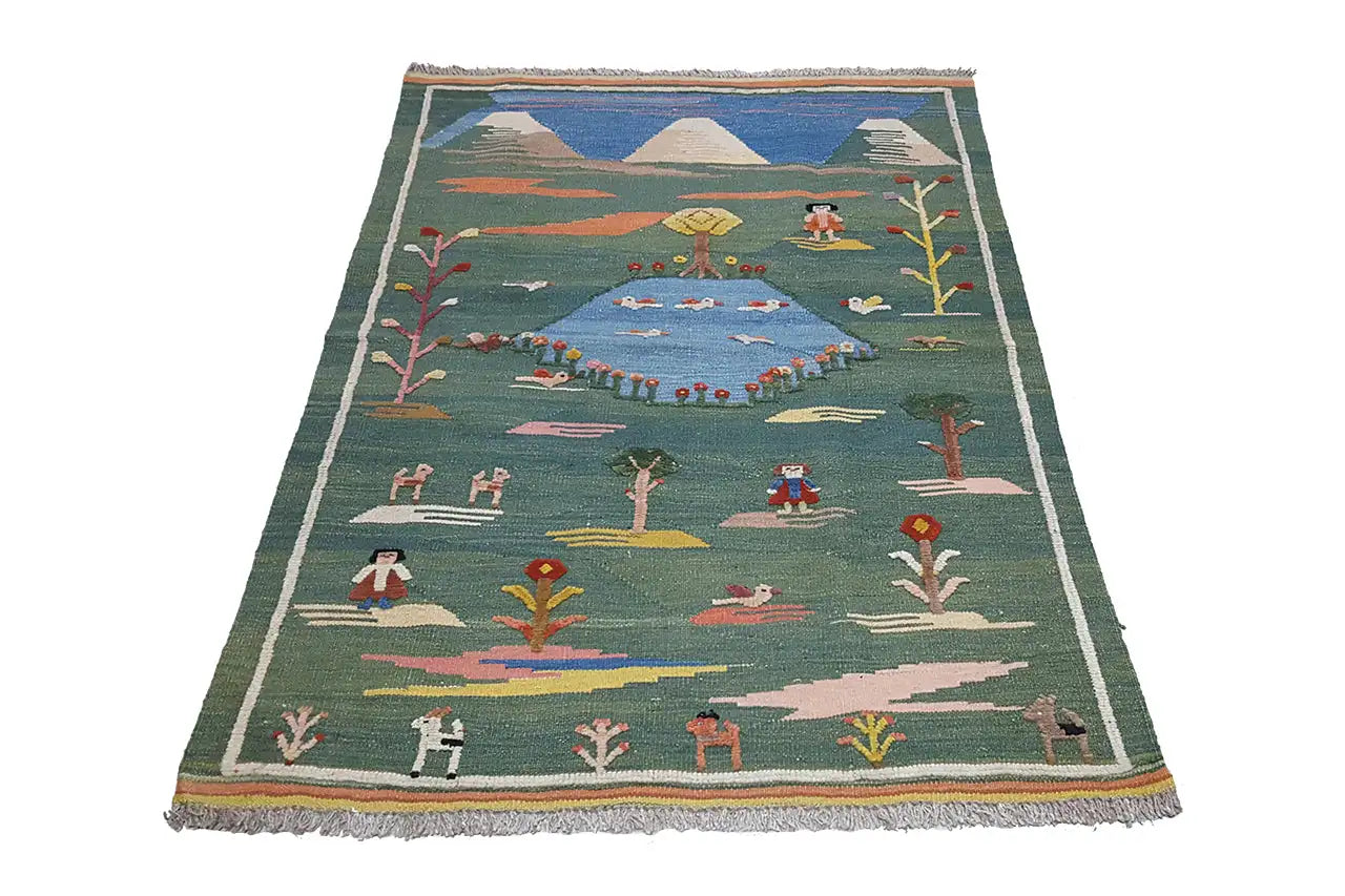 Kilim Qashqai - 800598 (147x100 cm) - Premium Kelim from German Carpet Shop - Just €229! Shop now at German Carpet Shop