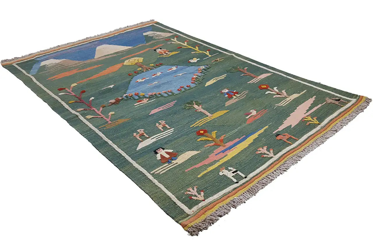 Kilim Qashqai - 800598 (147x100 cm) - Premium Kelim from German Carpet Shop - Just €229! Shop now at German Carpet Shop