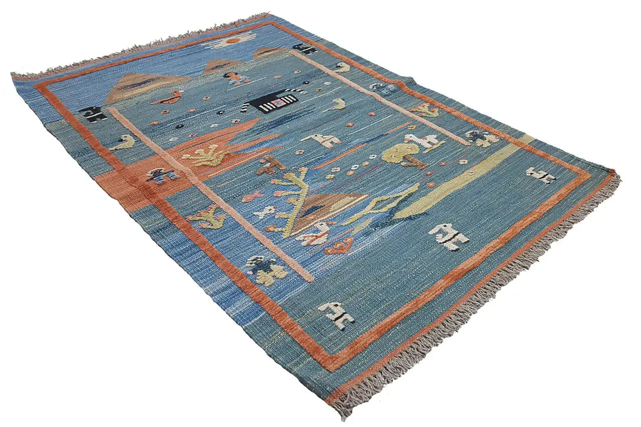 Kilim Qashqai - 800599 (119x84 cm) - Premium Kelim from German Carpet Shop - Just €149! Shop now at German Carpet Shop