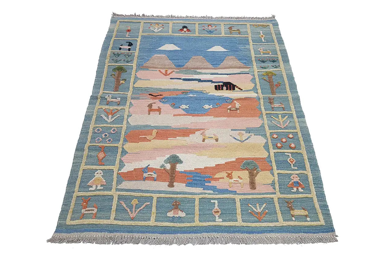 Kilim Qashqai - 800601 (148x104 cm) - Premium Kelim from German Carpet Shop - Just €229! Shop now at German Carpet Shop