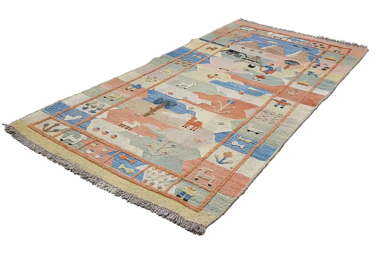 Kilim Qashqai - 800605 (168x86 cm) - Premium Kelim from German Carpet Shop - Just €229! Shop now at German Carpet Shop
