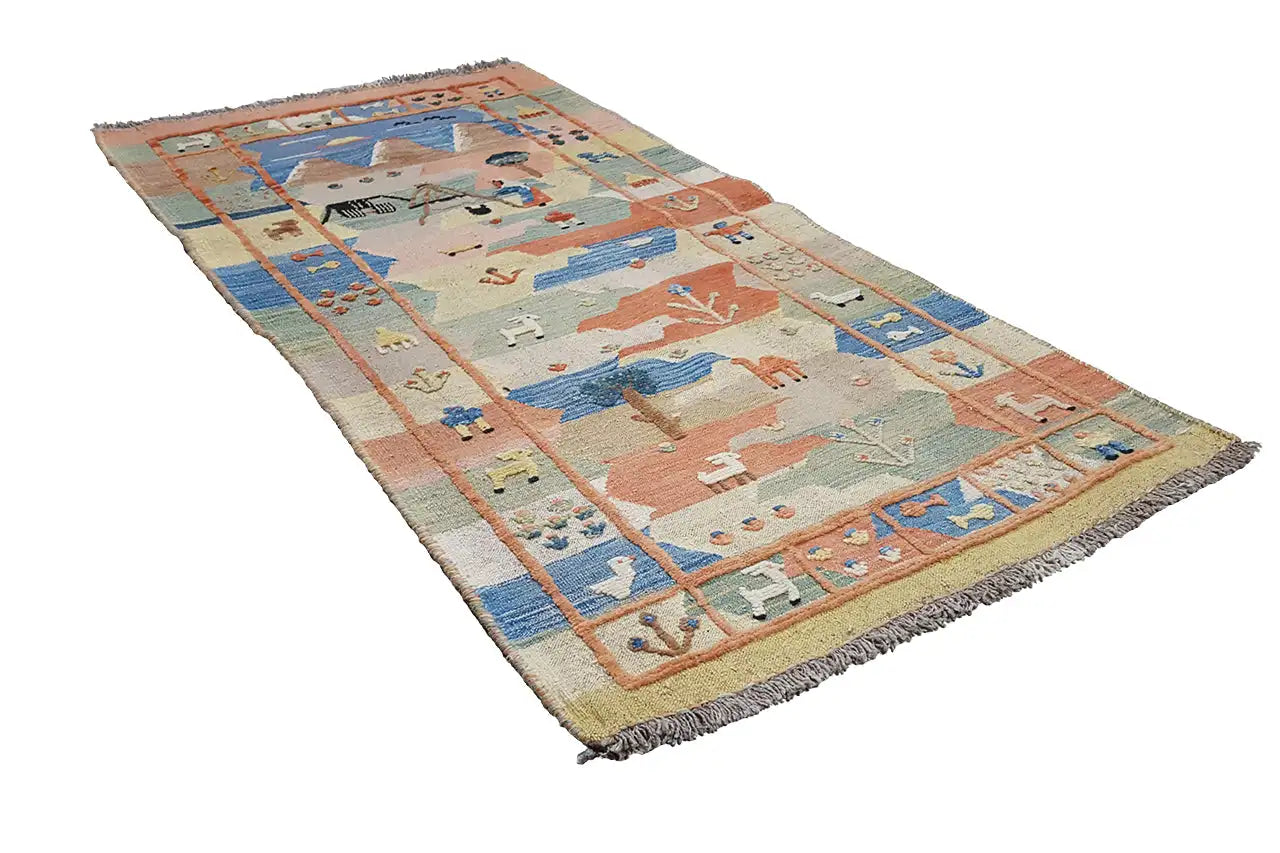 Kilim Qashqai - 800605 (168x86 cm) - Premium Kelim from German Carpet Shop - Just €229! Shop now at German Carpet Shop