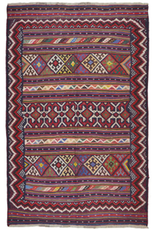 Kilim Sirjan - 905432 (234x155 cm) - Premium Kelim from German Carpet Shop - Just €490! Shop now at German Carpet Shop