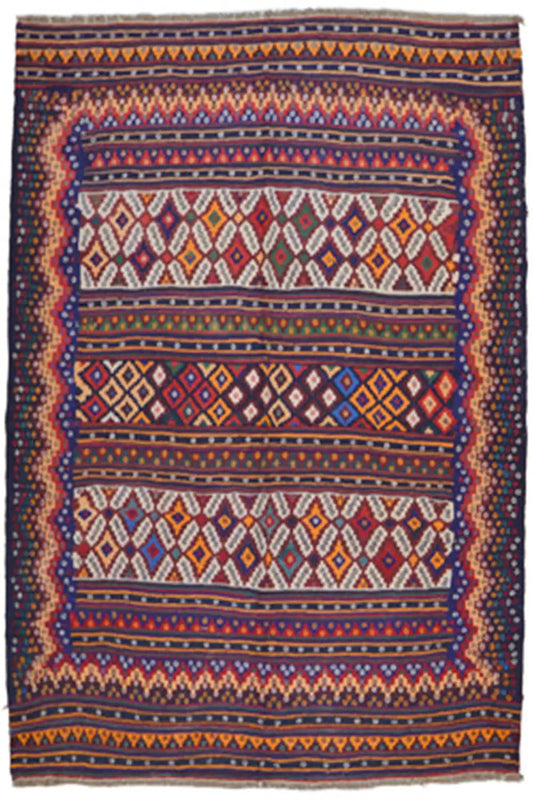 Kilim Sirjan - 905433 (218x164 cm) - Premium Kelim from German Carpet Shop - Just €490! Shop now at German Carpet Shop