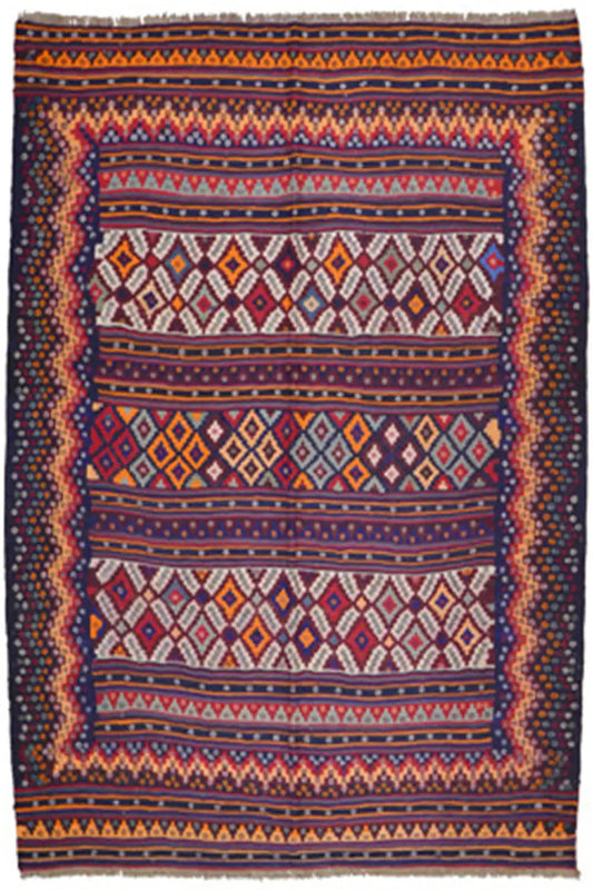 Kilim Sirjan - 905436 (224x162 cm) - Premium Kelim from German Carpet Shop - Just €490! Shop now at German Carpet Shop