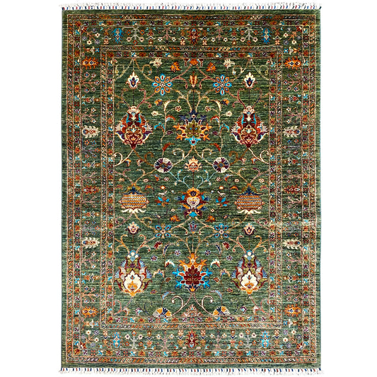 Grüner Khorjin Teppich 207x156 cm - German Carpet Shop
