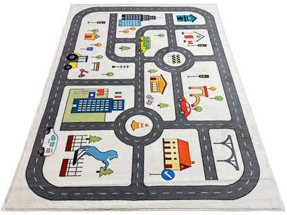 Kinderteppich „Straße“, grau, 140x200 cm