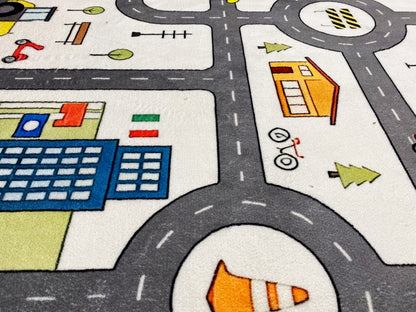 Kinderteppich „Straße“, grau, 140x200 cm