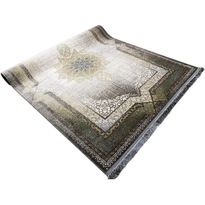 Großer Teppich 170x240cm, klassisches Stern-Muster, für Esszimmer oder Büro.