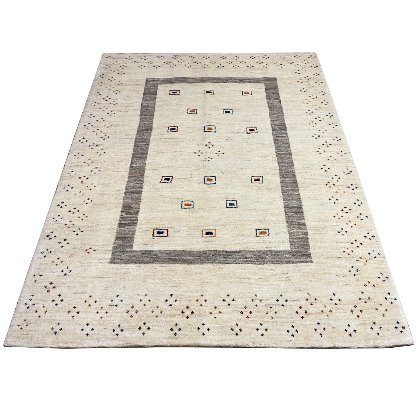 Gabbeh Teppich Beige 206x148 cm - German Carpet Shop