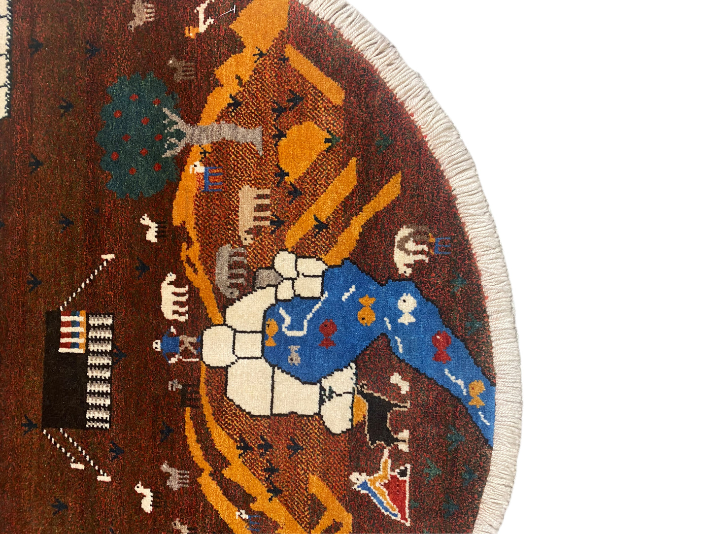Gabbeh Teppich Braun, 107x107 cm
