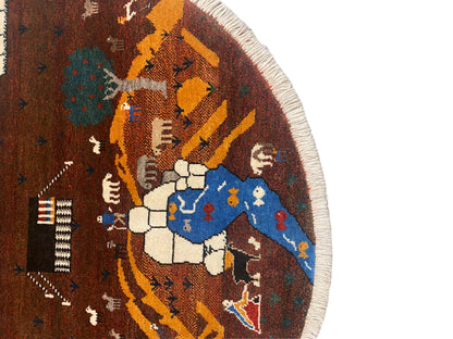 Gabbeh Teppich Braun, 107x107 cm