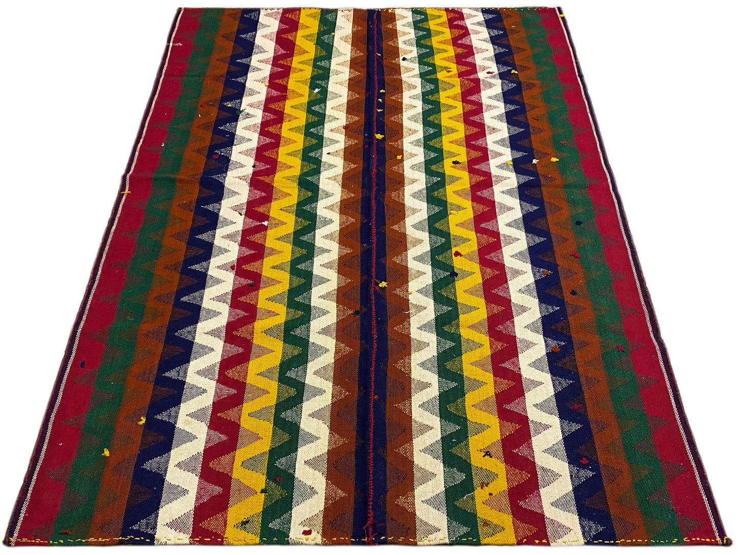 Schlafzimmer hochwertiger Jajim Teppich aus Wolle in farbstarkem Design