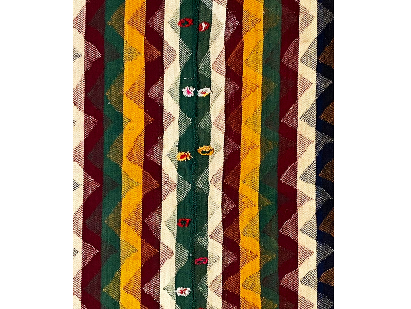 Salon dekorativer Multicolor Jajim Teppich aus handgesponnener Wolle