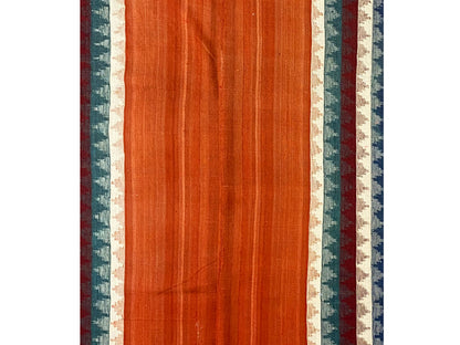 Esszimmer Jajim Wollteppich handgewebt im farbenfrohen Streifenstil