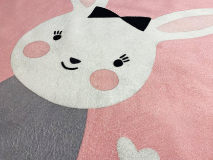 Runder Kinderteppich Hase, 120 cm