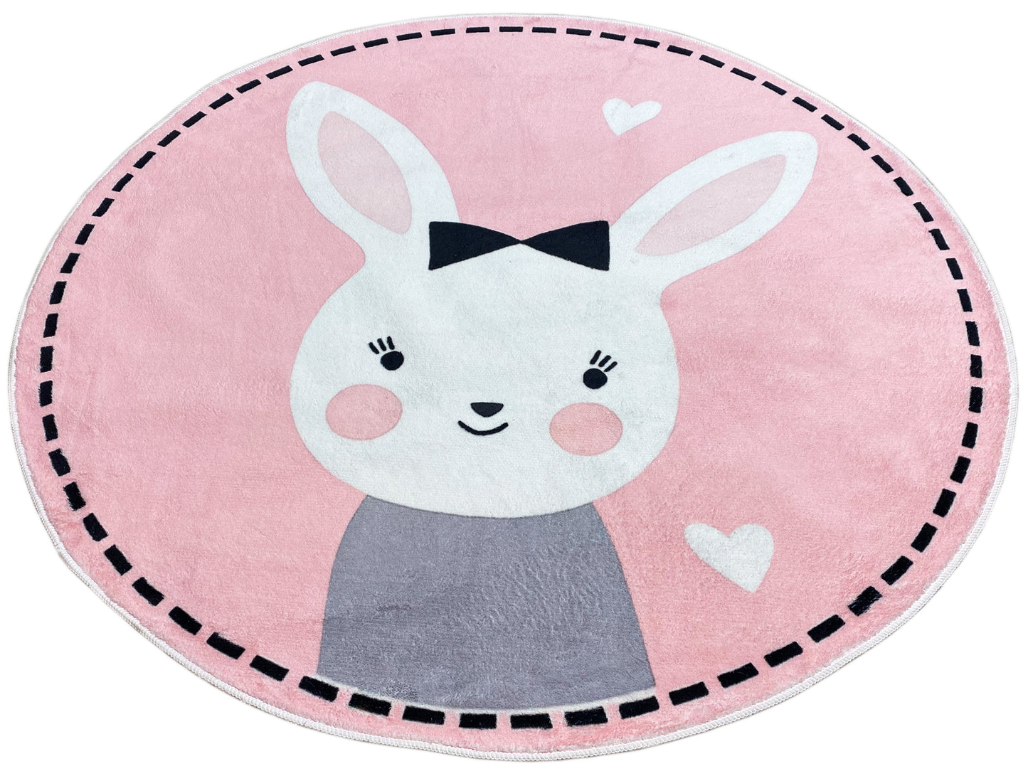 Runder Kinderteppich Hase, 120 cm