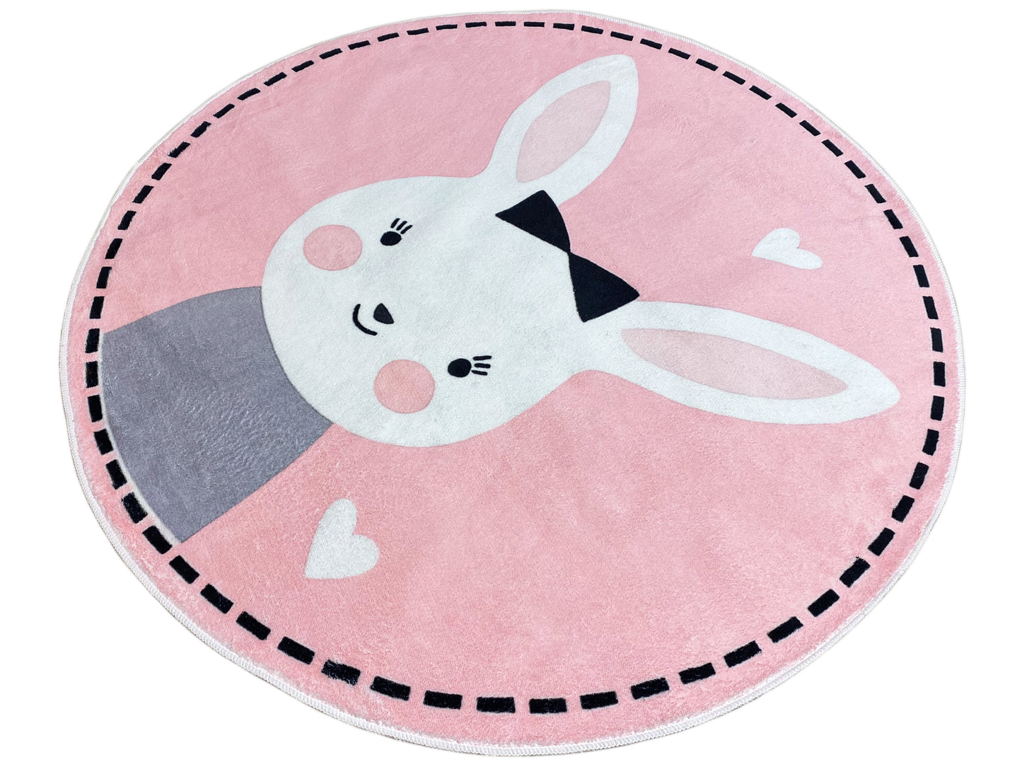 Runder Kinderteppich Hase, 120 cm