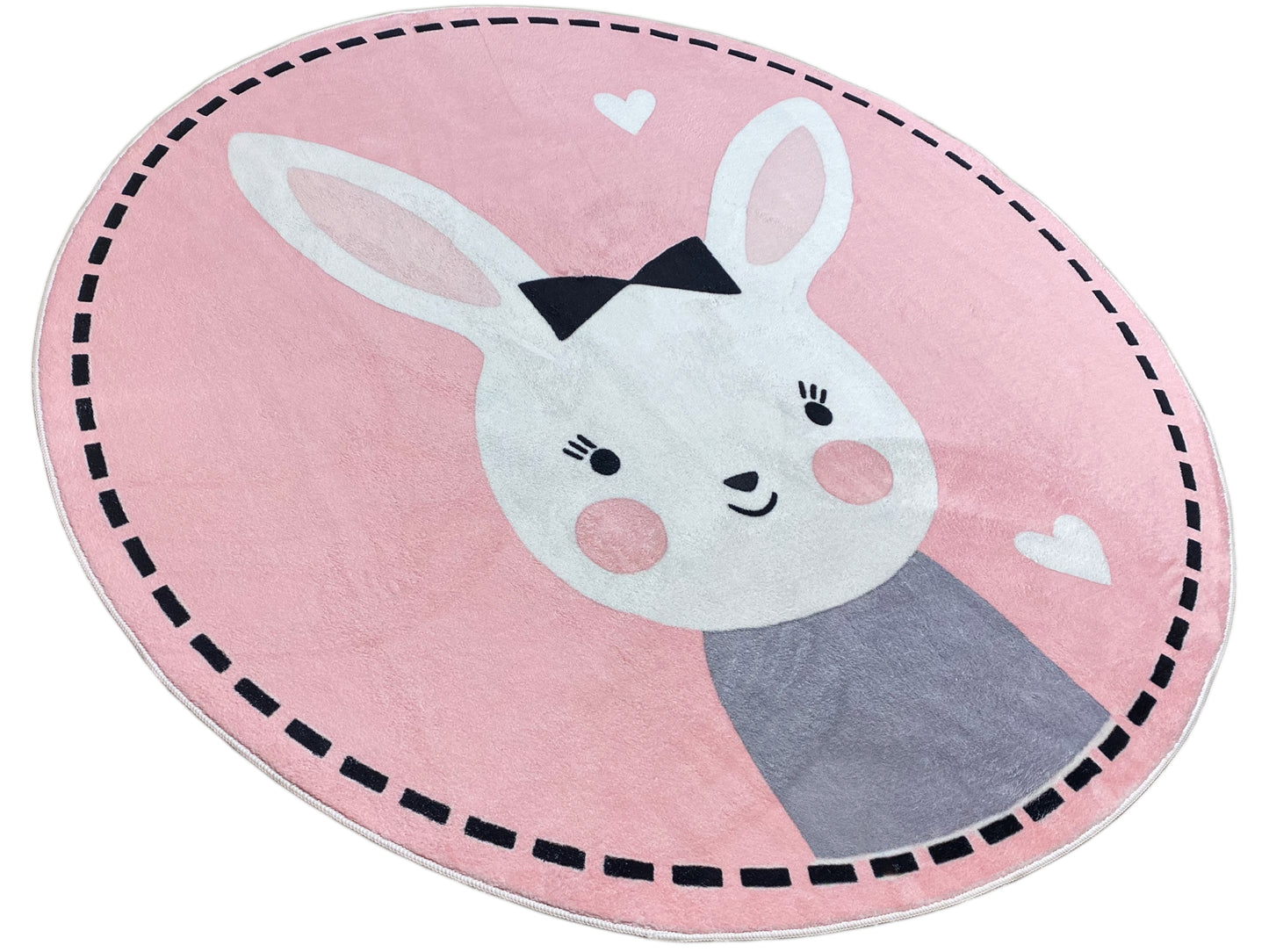 Runder Kinderteppich Hase, 160 cm