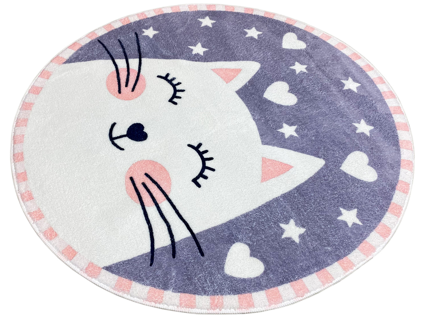 Runder Kinderteppich Katze, 100 cm