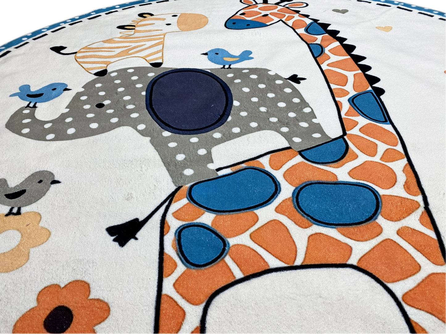 Runder Kinderteppich Tiere, 120 cm