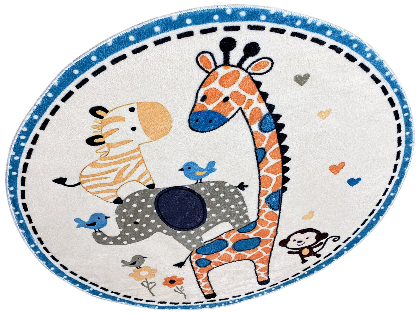 Runder Kinderteppich Tiere, 160 cm