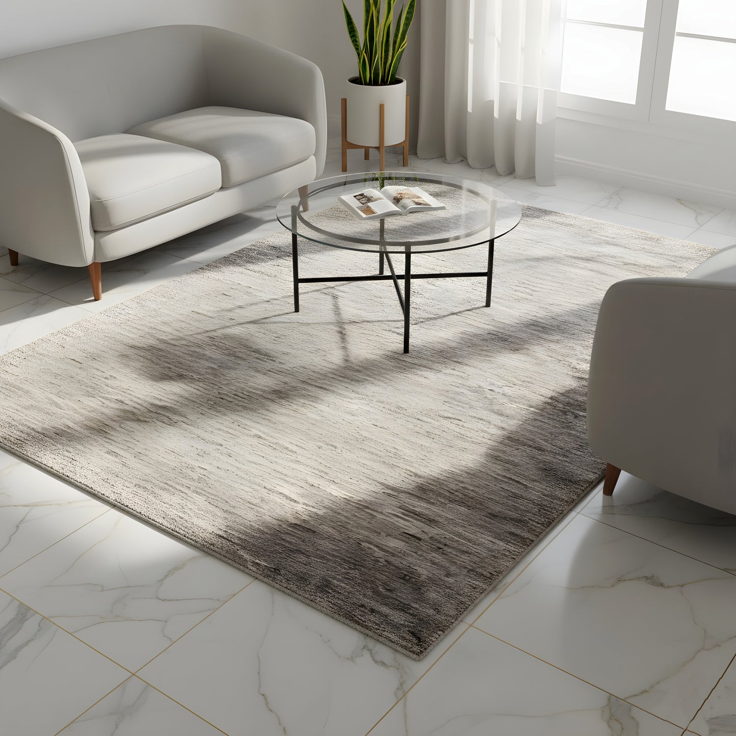 Wohnzimmer Handgeknüpfter Gabbeh Teppich in Beige aus reiner Wolle