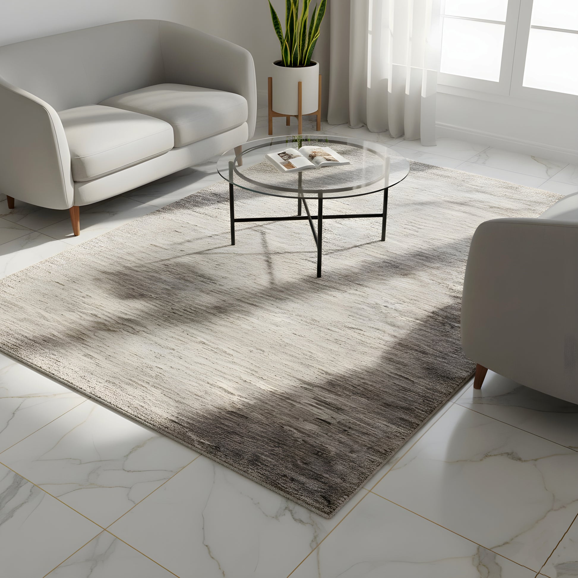 Wohnzimmer Handgeknüpfter Gabbeh Teppich in Beige aus reiner Wolle