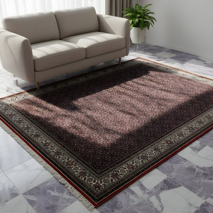 Wohnzimmer Traditioneller Orientteppich in Rot mit klassischer Bordüre 244x177 cm