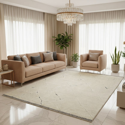 Wohnzimmer Großer Berberteppich 246x304 cm aus weicher Naturwolle