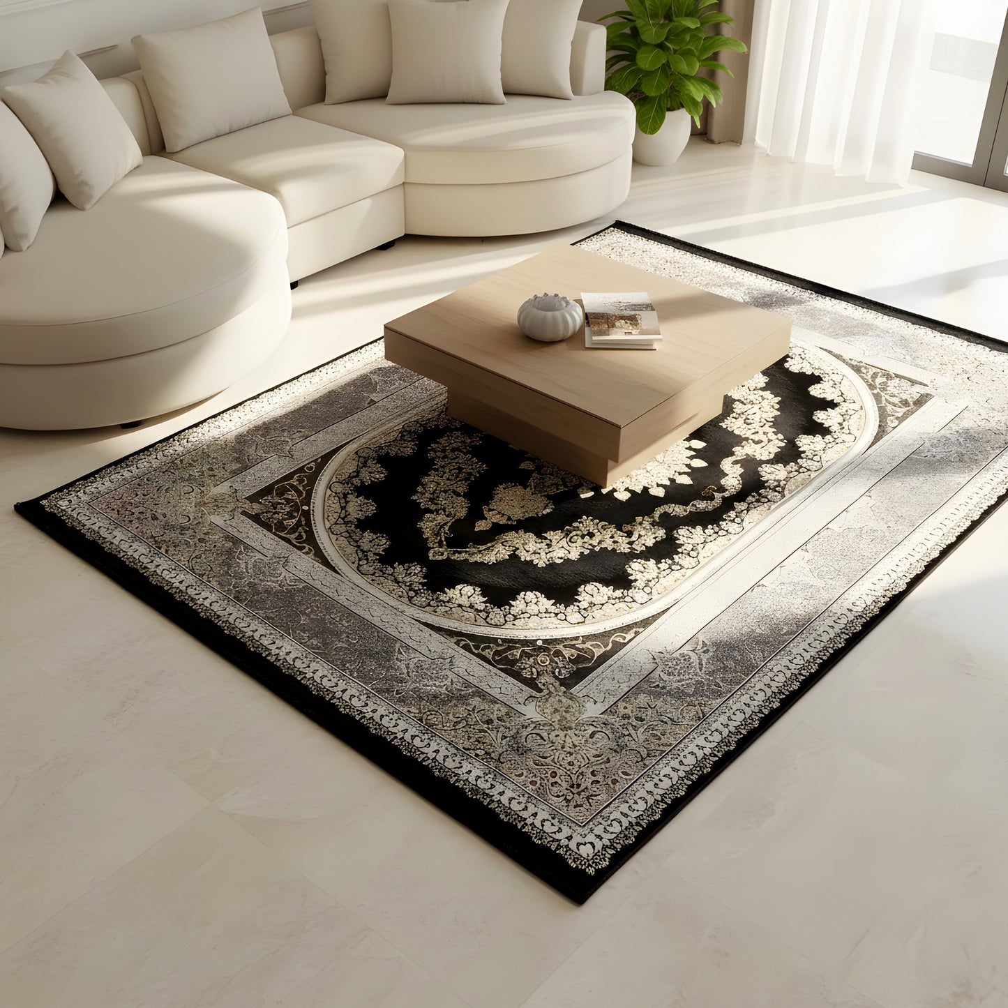 Marineblauer Teppich 170x240cm