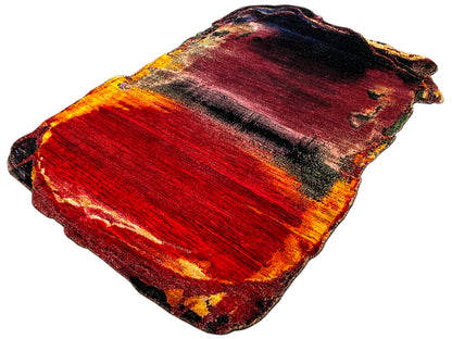 Zeitgenössischer Teppich in Rot mit dunklen Akzenten