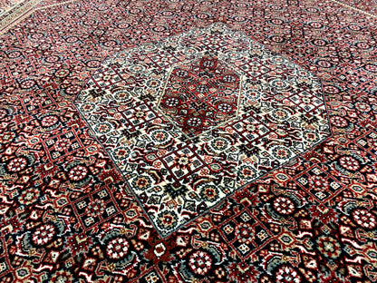 Bidjar Teppich orientalisch rot mit Medaillon, Premium Qualität, handgeknüpft