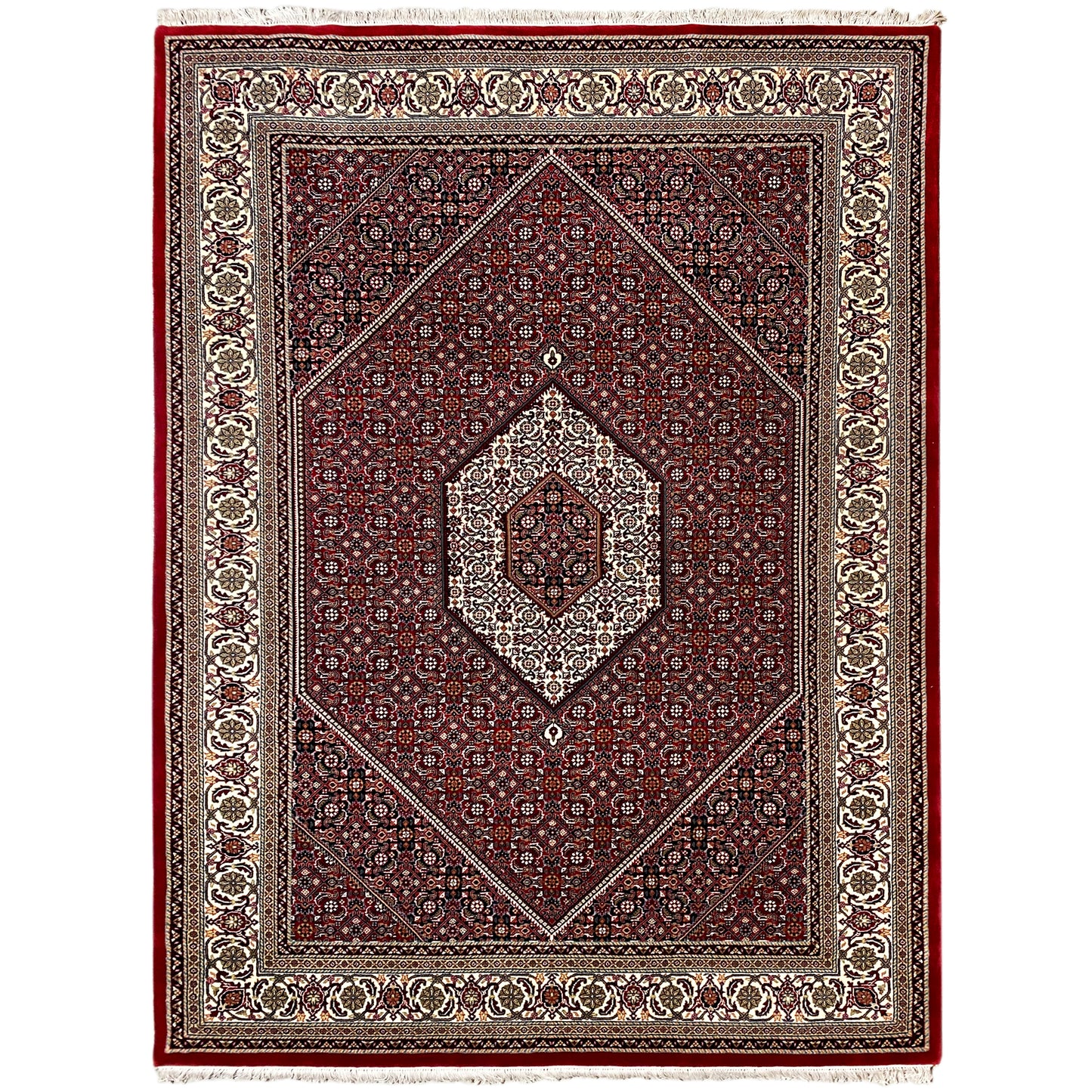 Handgeknüpfter Bidjar Teppich rot 244x170 cm aus 100% Wolle