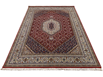 Bidjar Wollteppich handgeknüpft, orientalischer Stil in kräftigem Rot