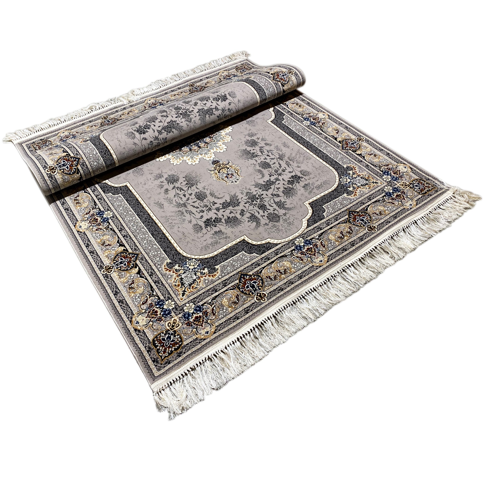 Köln Medaillonteppich 160x230 Grau Beige Polypropylen maschinell gewebt – German Carpet Shop