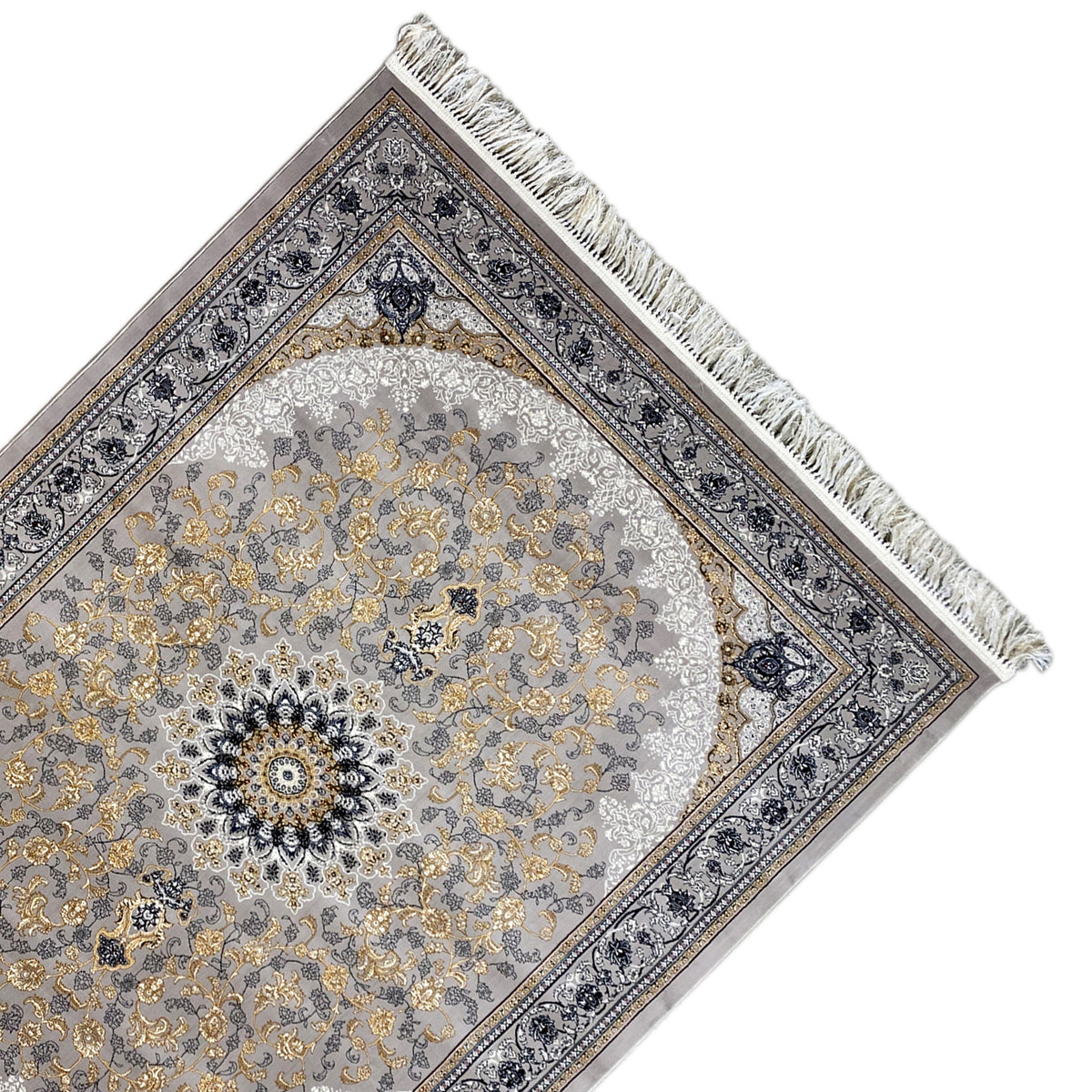 London Medaillon Teppich Grau/Beige | Polypropylen 160x230 cm