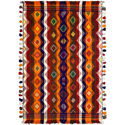 Wohnzimmer Jajim Teppich Mehrfarbig Rautenmuster 237x150