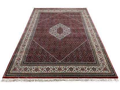 Hochwertiger Perser Bidjar Teppich handgeknüpft aus Wolle in Rot-Creme