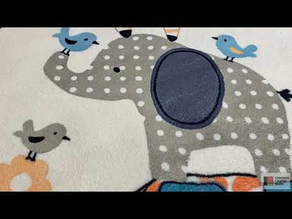 Runder Kinderteppich Tiere, 160 cm
