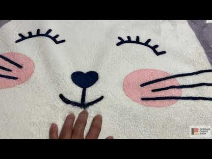 Runder Kinderteppich Katze, 160 cm