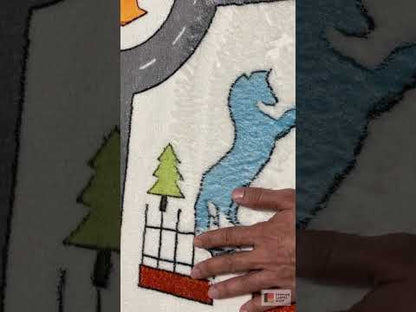 Kinderteppich „Straße“, grau, 140x200 cm