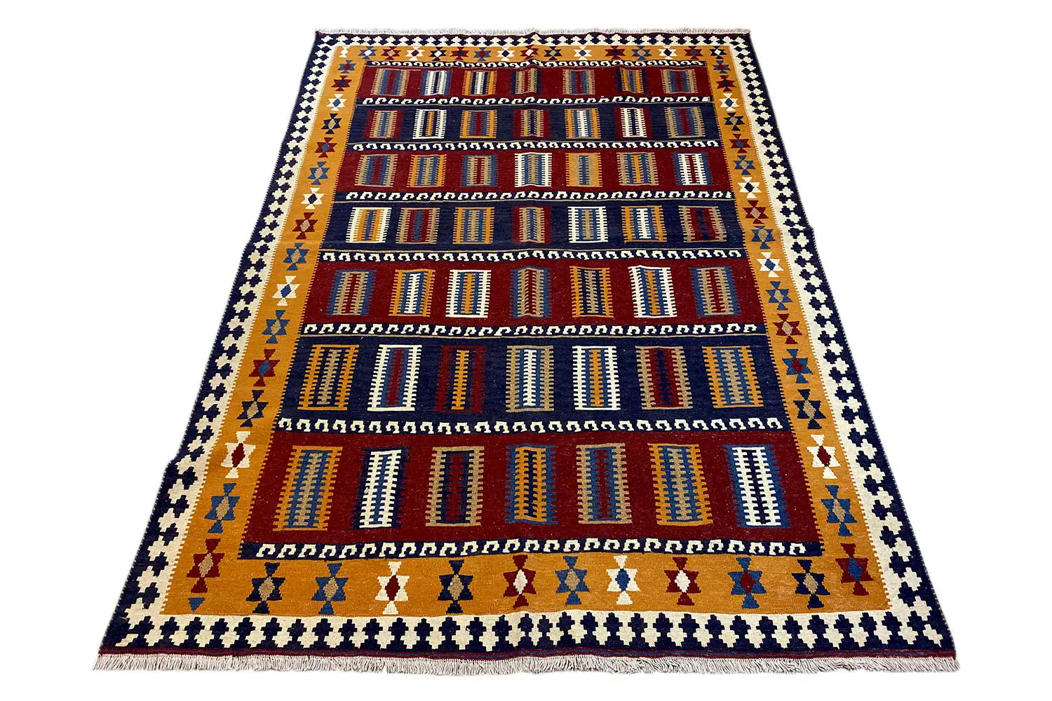  Kilim Qashqai  - 802405 (253x163 cm) - Premium Kelim from German Carpet Shop - Just €359! Shop now at German Carpet Shop