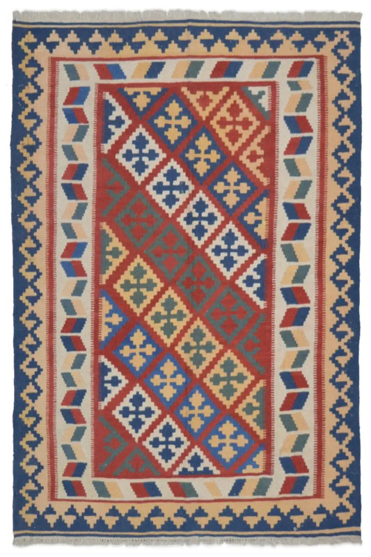 Kilim Qashqai  - 301889 (196x152 cm) - Premium Kelim from German Carpet Shop - Just €290! Shop now at German Carpet Shop