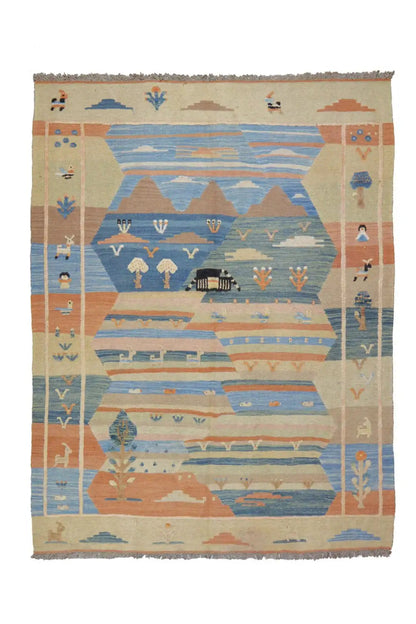  Kilim Qashqai - 804917 (190x153 cm) - Premium Kelim from German Carpet Shop - Just €429! Shop now at German Carpet Shop